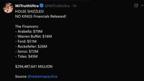 'NO KINGS' FINANCIERS REVEALED