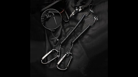 Retractable Coiled Fishing Lanyard with Carabiner, for Fishing Rod, Pliers, Boating, Tools (2-Pack)