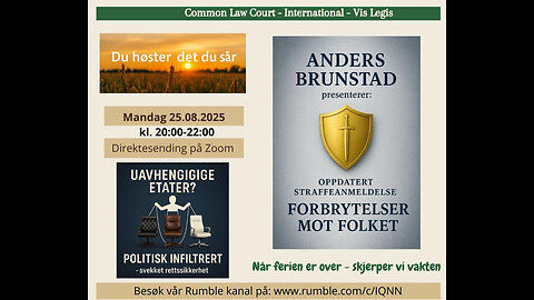 25.8.25: Forbrytelser mot folket ved Anders Brunstad