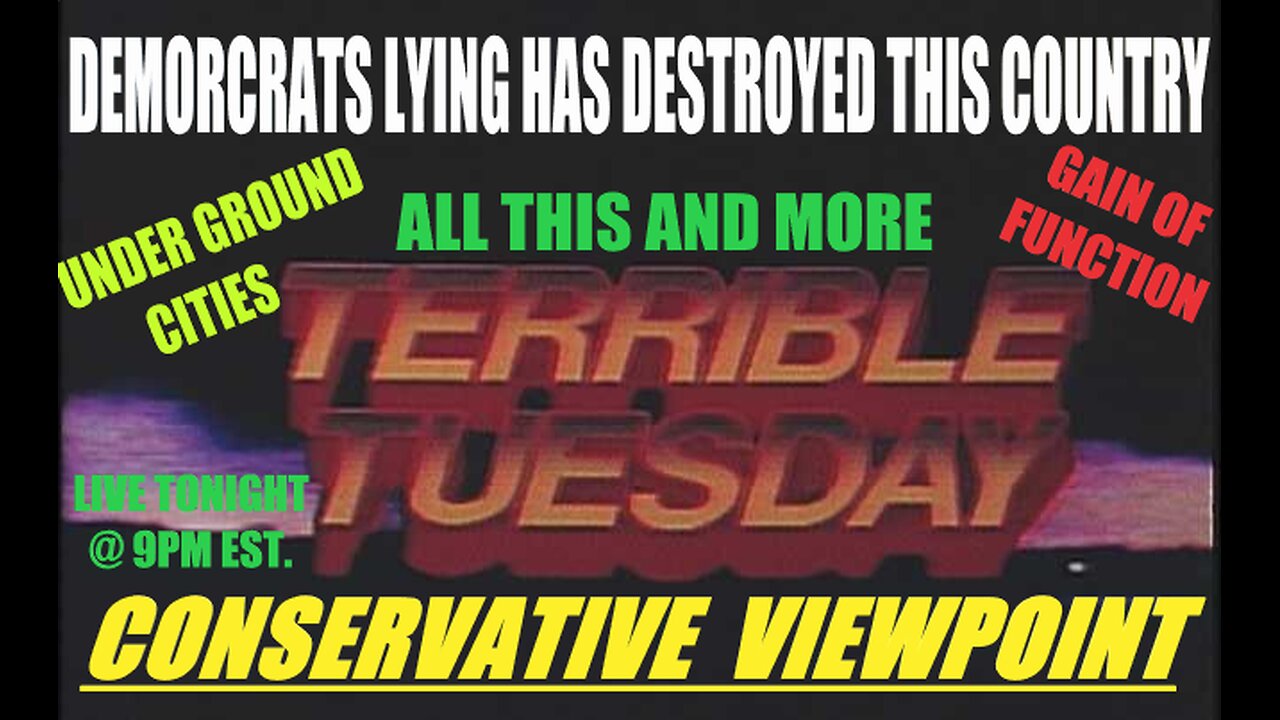 TONIGHT @9PM EST. I HAVE DEMOCRATS LYING HAS DESTROYED THIS COUNTRY! I HAVE MORE OF THEIR LIES!