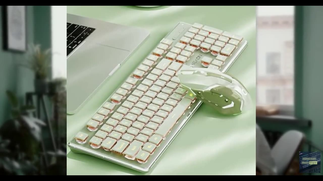 V3 Wireless Keyboard and Mouse with Single Backlit, Metal Panel, Bluetooth/2.4G