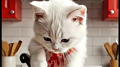 The kitten is mischievous