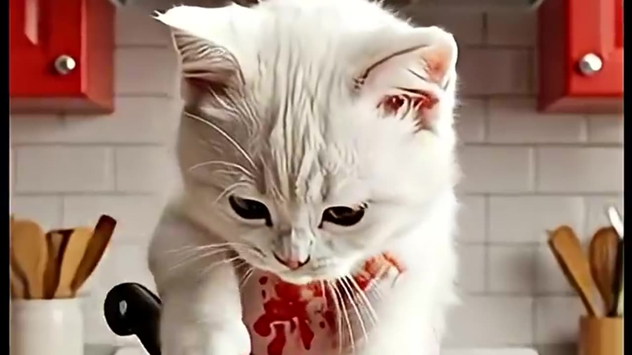 The kitten is mischievous