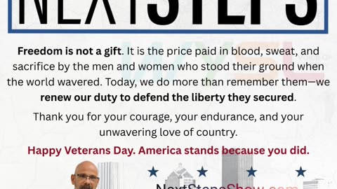 Happy Veterans Day. America stands because you did.