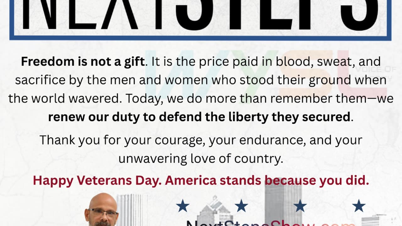 Happy Veterans Day. America stands because you did.