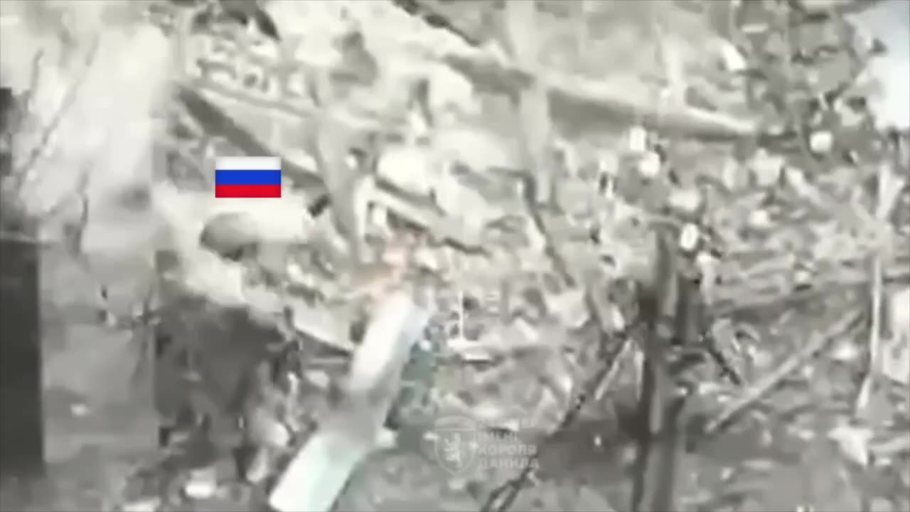 Russian Soldier Lit Up from a Distance