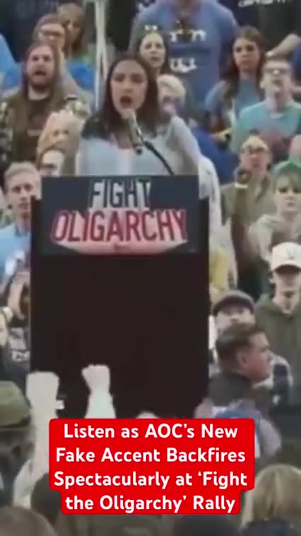 LISTEN AS AOC'S NEW FAKE ACCENT BACKFIRES 😅 SPECTACULARLY AT 'FIGHT THE OLIGARCHY' RALLY