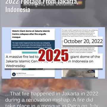 Fact Check: Video Does NOT Show Piera Mosque In Barcelona On Fire -- 2022 Footage From Indonesia