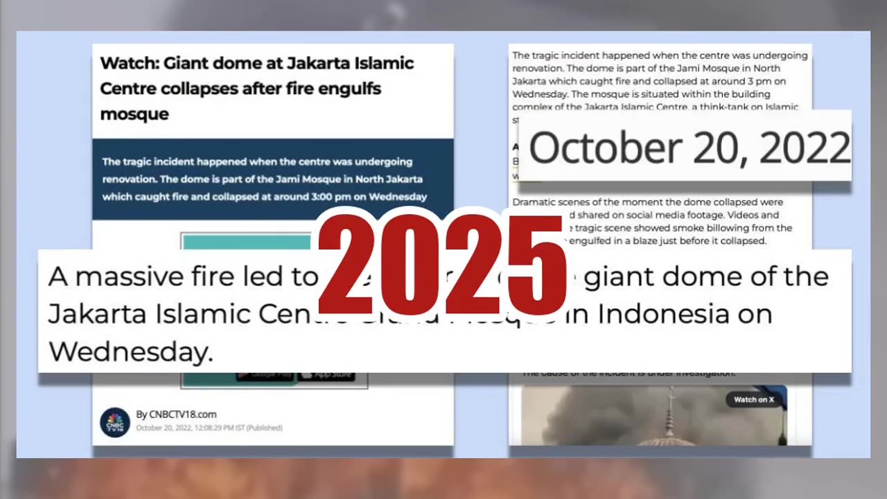 Fact Check: Video Does NOT Show Piera Mosque In Barcelona On Fire -- 2022 Footage From Indonesia