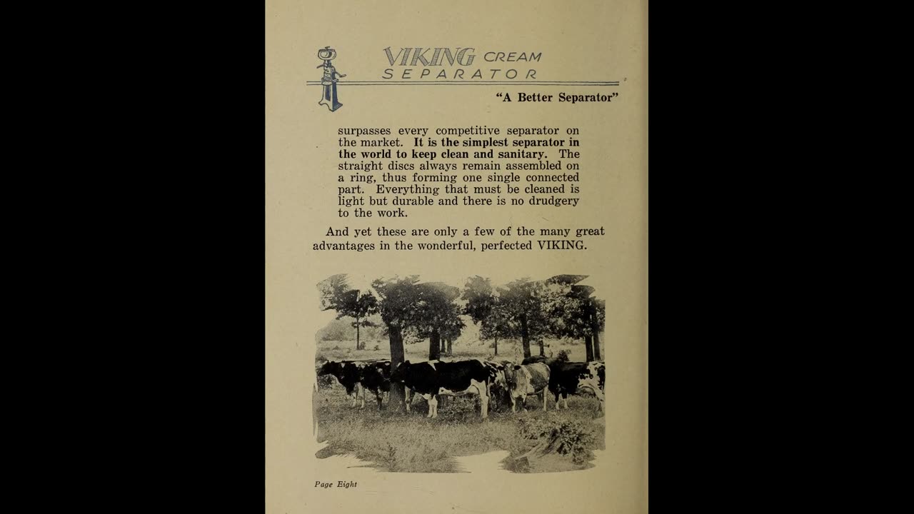 1915 Viking Cream Separators Catalog No Sound, Historical Reference