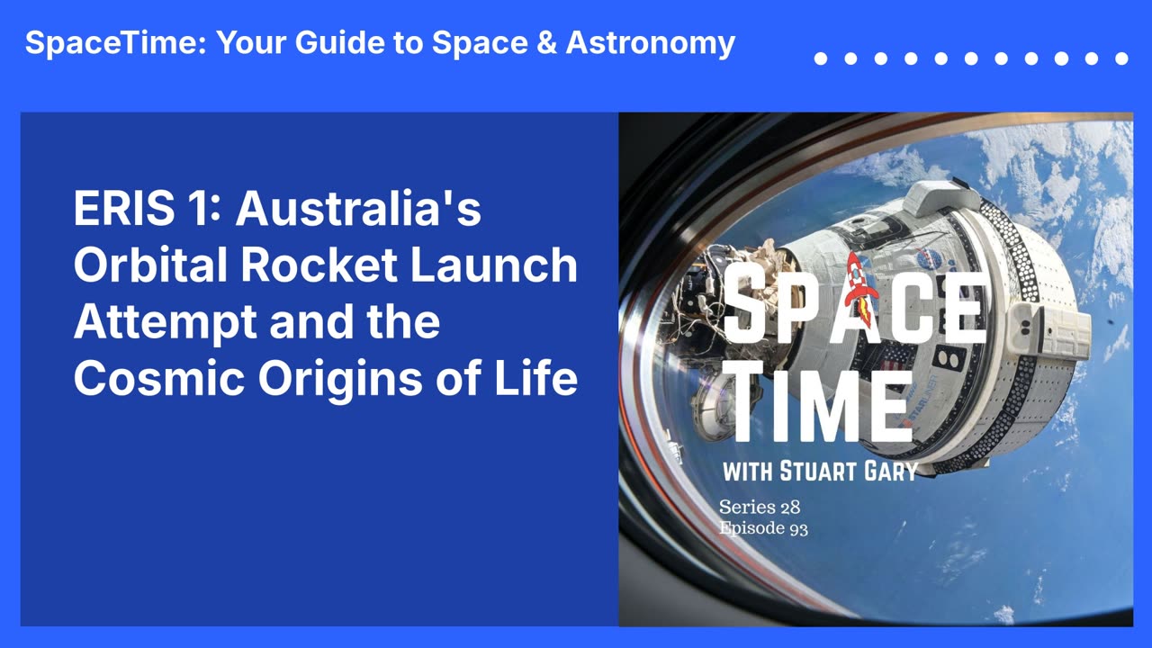 ERIS 1: Australia's Orbital Rocket Launch Attempt and the Cosmic Origins of Life