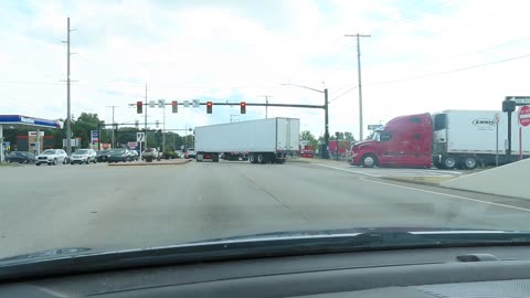 Semis getting off I 76 due to a traffic jam accident