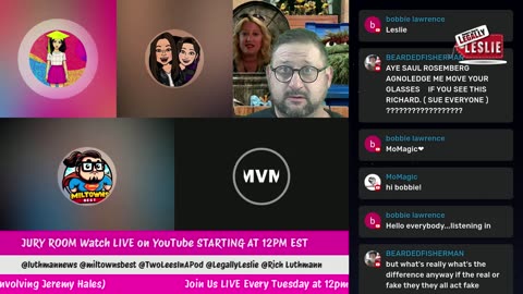 JURY ROOM LIVE Every Tuesdays LIVE at 12pm EST