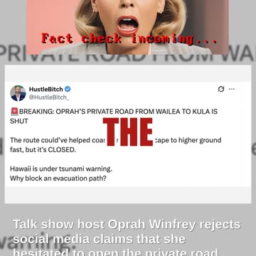 News: Oprah Winfrey DENIES Claims She Delayed Opening Private Road To Hawaiians Fleeing Tsunami