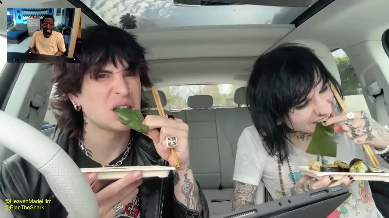 JohnnieGuilbertLive Trying Erewhon Sushi with Jake Webber REACTION