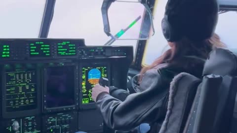 Sec. Kristi Noem flying a C-130 out of our USCG base in Kodiak, Alaska✈️