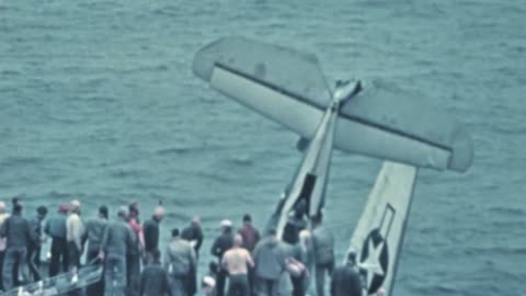 TBM Avenger crashes into another on landing on USS Block Island on April 3rd 1945