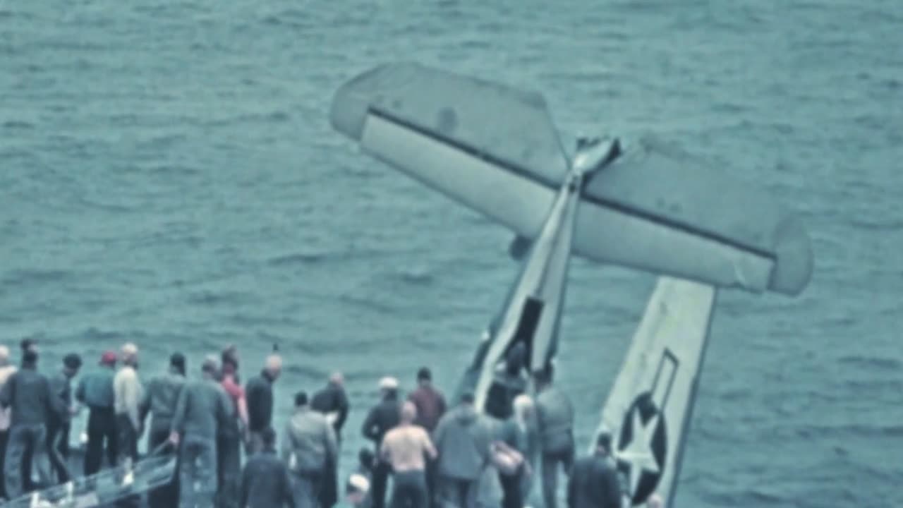 TBM Avenger crashes into another on landing on USS Block Island on April 3rd 1945