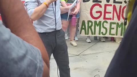 Mahmoud Khalil at the Mass march for humanity.