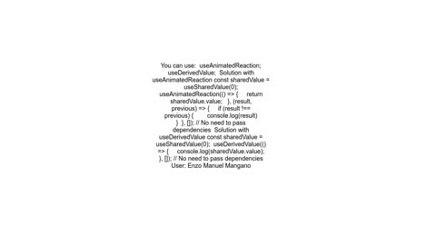How do i trigger a useEffect based on a sharedValue from the Reanimated libary