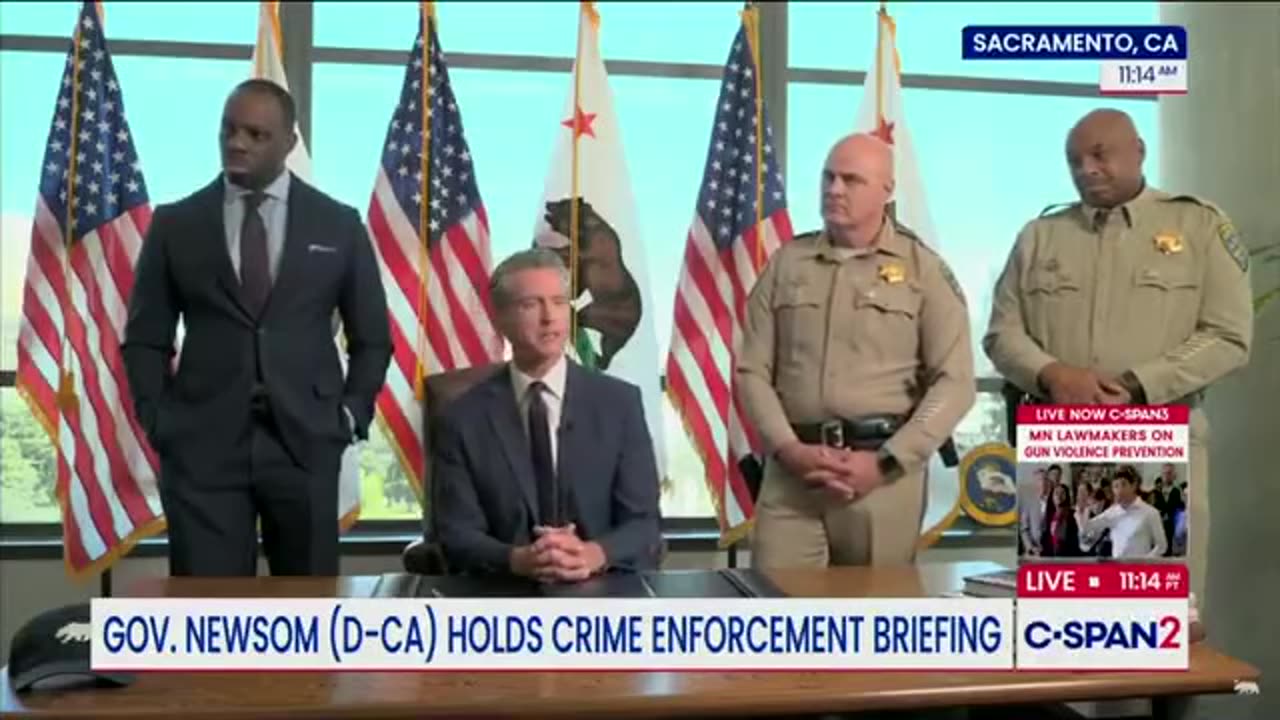 Gavin Newsom when asked about crime in California, ended the press conference