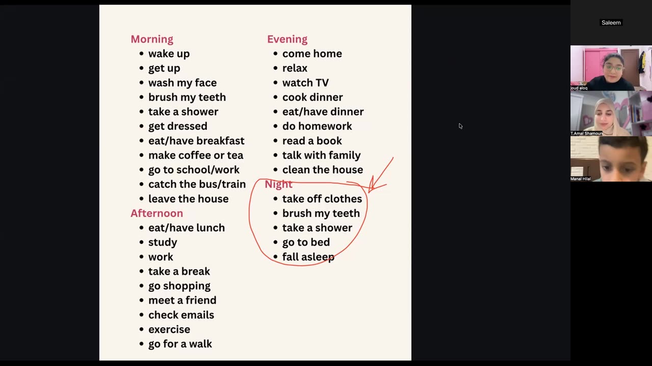 Daily routine Class (2) Part 2