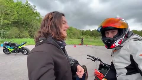 MOTO DRIFT BATTLE with WORLD BEST WOMAN STUNT RIDER Sarah Lezito KTM - vs KAWASAKI| nil55