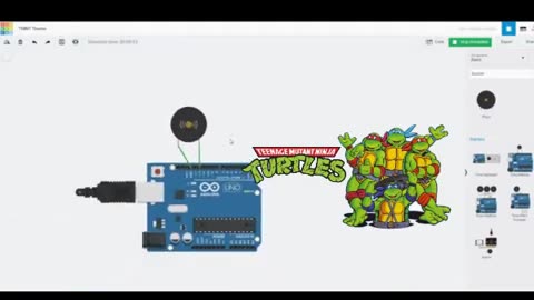 #Arduino Playing TMNT #Ninja Turtles Theme on #Tinkercad #AeroArduino