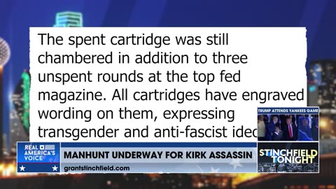 STINCHFIELD: MANHUNT CONTINUES FOR CHARLIE KIRK ASSASSIN