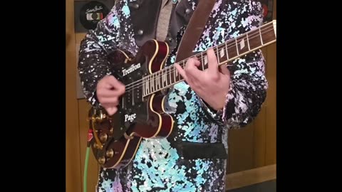 Trent Page's signature customized Epiphone Riviera P93 guitar.