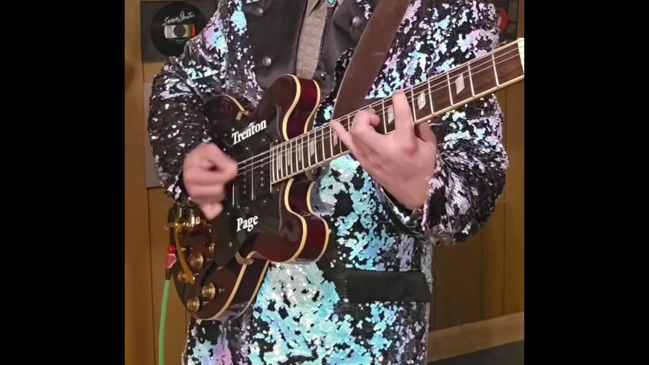 Trent Page's signature customized Epiphone Riviera P93 guitar.