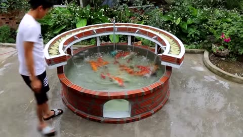 Make a Unique Fish Tank from brick and cement..