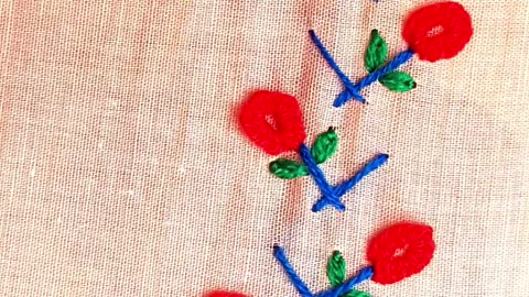 Beautiful Embroidery Border Pouncha on Shalwar | Easy Hand Embroidery Design 🧵✨