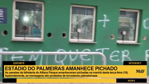 Allianz Parque é alvo de pichações após derrota do Palmeiras para o Corinthians: 'Agora é guerra'