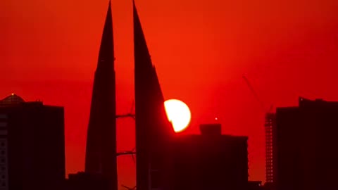 Beautiful sunset view of bahrain