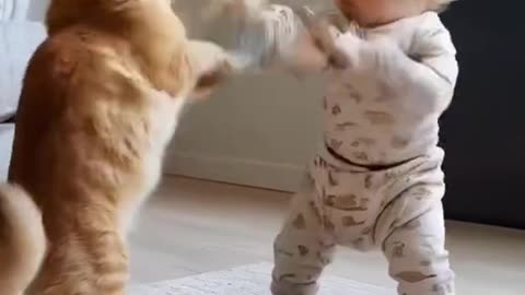 cat vs baby fight funny Ai 😳😱😅🤣 #baby #cat #fight #funny #meme #memes