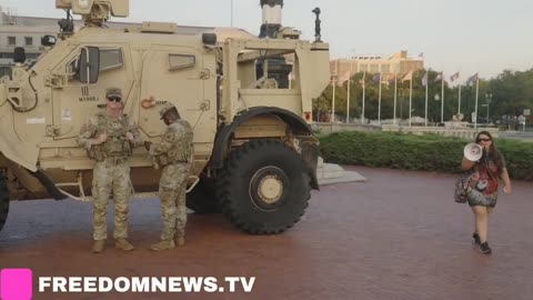Protesters Confront National Guard at Union Station in Washington DC