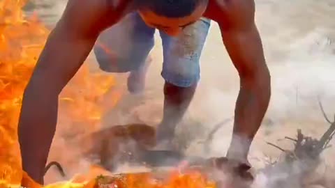 Bro almost fried himself with the fish 🌚