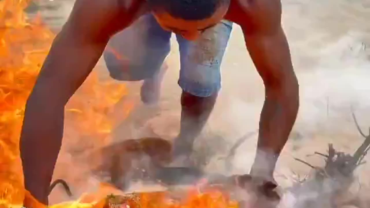 Bro almost fried himself with the fish 🌚