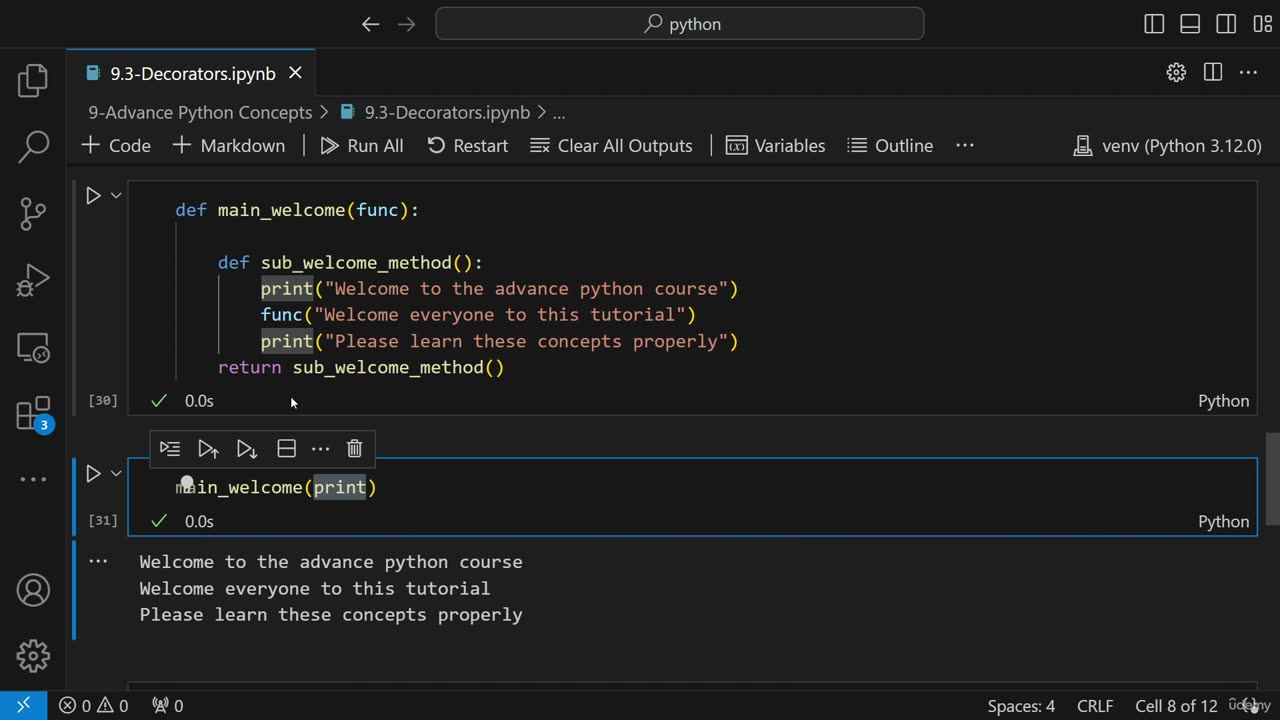 10.3 Function Copy,Cloures And Decorators Krish Naik ML