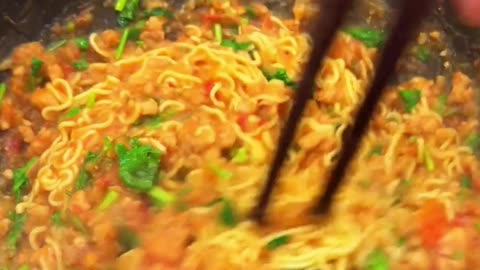 spicy noodle night dinner recipe ,so hot to eat, will you try?