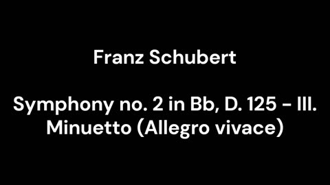 Symphony no. 2 in Bb, D. 125 - III. Minuetto (Allegro vivace)