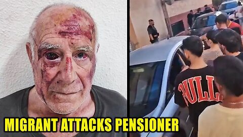 North African Migrant Attacks Pensioner in Spain.. police protect the invaders