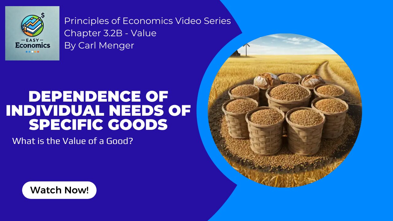 Principles of Economics by Carl Menger Chapter 3 2B - The Value of Goods for Individual Needs