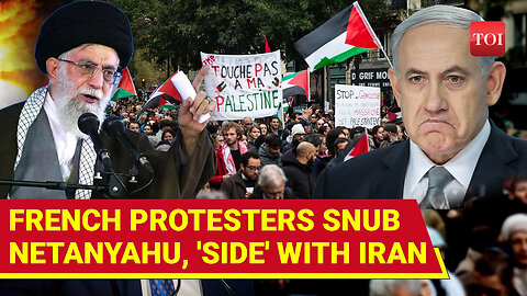 Paris 'BACKS' Iran and Protests Israel's Gaza Genocide - Arrest Netanyahu Chants Echo