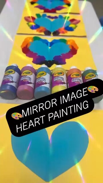 💖💛❤️💙💜 🎨MIRROR IMAGE PAINTING🎨 HEART PAINTING, ARTS AND CRAFTS, PRESCHOOL FUN