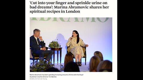 MARINA SPIRIT COOKER ABROMOVICH TALKING ABOUT DRINKING THE PISS & TRUMP THE MAGICIAN OF THE GREAT AWAKENING