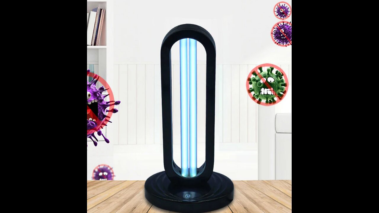 360°UV_Ozone Sterilization Lamp with 3 Timings, 38W Power, Remote control & Eliminate Odor