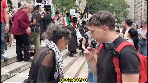 Posted by Trump - Nate Friedman: Deranged leftist, Soros paid protestor wants to destroy Israel...