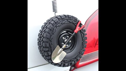 Car Decoration Gadgets, with Mini Simulation Spare Tire, Shovel, Antenna & Base
